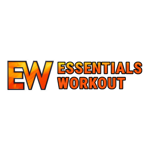 Logo de Essentials Workout en tonos naranja y negro, marca de entrenamiento funcional y hábitos esenciales.